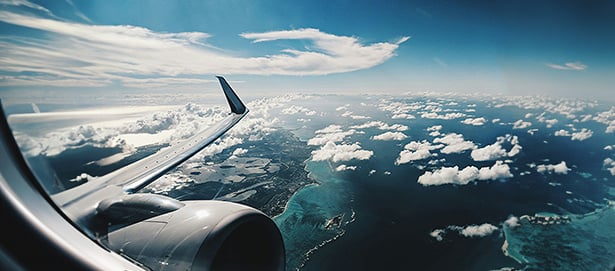 Image of clear skies from the plane